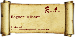 Regner Albert névjegykártya